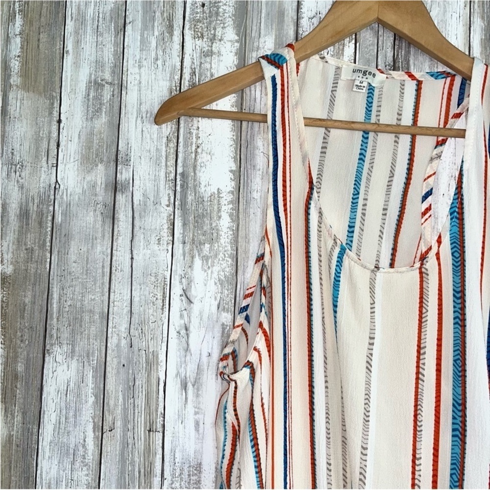 Umgee Striped Side Tie Tank - Picture 4 of 4